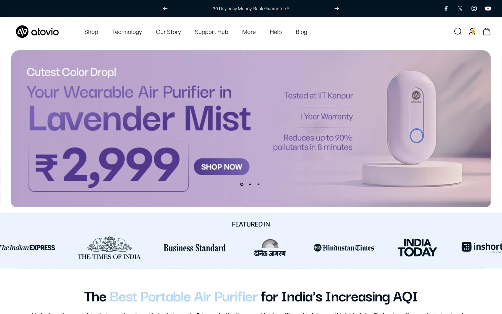 Atovio homepage